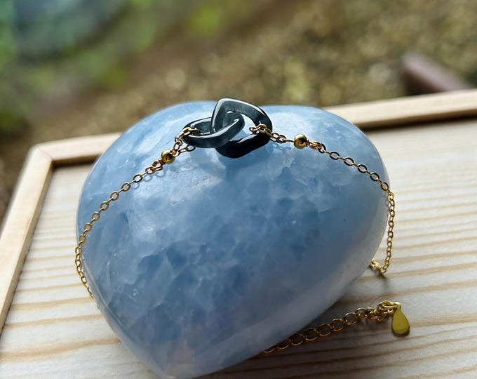 Jadeite Jade Bracelet Jewelry Untreated Natural Highly Translucent Icy Type A WuJi Jadeite Minimalist Connected Heart Jade Sterling Silver