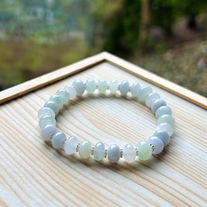 Jadeit Jade Perlen Armband Schmuck natürliche birmanische Typ A eisige Durchscheinend Jadeit Multicolor Feicui 8 mm Trommel Bead handgemachtes Geschenk