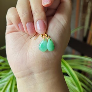 Jadeite Jade Earrings Jewelry Gift for Her Untreated Burma Highly Translucent Icy Type A Jadeite 925 Sterling Silver Handmade in Canada