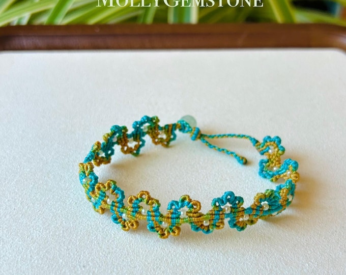 Jadeite Jade Buckle Braided Bracelet Jewelry Gift for Her Untreated Burma Jadeite Icy White Type A Handwoven Chinese Knotted Art Adjustable