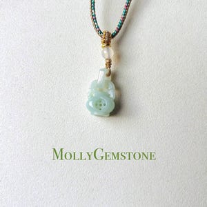 Jadeite Jade Pendant Jewelry Natural Burmese Untreated Type A Translucent Icy Jadeite Hand-carved Treasure Bottle Pendant Necklace Gift