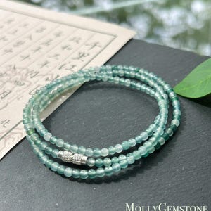 Certified Natural Jadeite Beaded Stacked Bracelet/Necklace Jewelry Guatemalan Type A Highly Translucent Icy Multicolor Jade 3.5mm