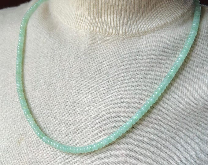 Natural Jadeite Beaded Sweater Necklace Handmade Jewelry Authentic Burmese Type A Icy Transluceny Apple Green Jade 5.7mm