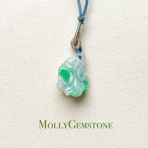 Jadeite Jade Pendant Jewelry Natural Burmese Untreated Unheated Type A Gelatinous Icy Sunny Green Jadeite Carved Bok-Choy Cabbage Pendant