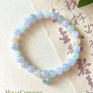 Jadeite Jade Beaded Bracelet Handmade Jewelry Gift for Her Authentic Untreated Burmese Type A Icy Translucent Jadeite MultiColor FeiCui 7mm