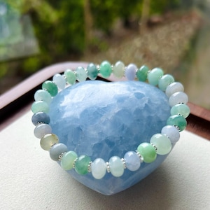 Jadeit Jade Perlen Armband Schmuck natürliche birmanische Typ A eisige Durchscheinend Jadeit Multicolor Feicui 8 mm Trommel Bead handgemachtes Geschenk