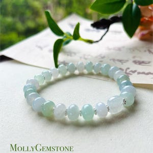 Jadeite Jade Beaded Bracelet Jewelry Gift for Her Natural Untreated Burmese Type A Highly Translucent Icy Jadeite Multicolor 8.5mm Cute Bear