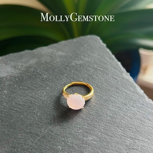 Anillo de jadeíta certificado, regalo de joyería, tipo A, jadeíta birmana natural sin tratar, translúcida, con flores de color rosa claro, ajustable, plata esterlina