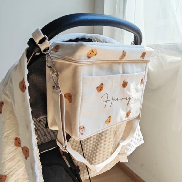 Personalisierte Teddy Bär Box Kinderwagen Buggy Organizer Baby Tasche