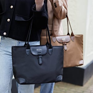 Personalisierte geprägte Nylon Tragetasche Schultertasche Einkaufstasche Mittelgroß Strandtasche Handgepäck Flugzeug Arbeitstasche Schulterhandtasche Shoppertasche Urlaub