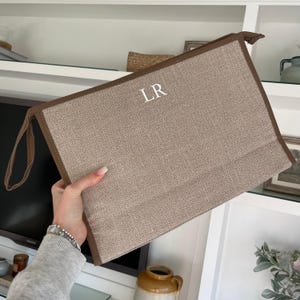 Personalizado Canvas Zip Grande Porta-Documentos Laptop Case Clutch Bolsa Organizador de Maquiagem Divisória Bolsa de Noite Pasta Férias Férias