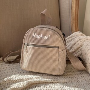 Petit sac à dos personnalisé en velours côtelé pour enfants unisexes, sac à dos pour tout-petits, bagage à main, voyage, crèche, maternelle, sac d'école