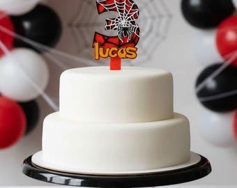 Spider Cake Topper, Happy Birthday Cake Topper, 3D Printed Cake Topper, Spider Party