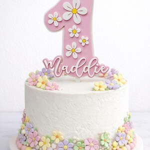 Daisy Cake topper, First Birthday Cake topper, Daisy Floral One Topper, Daisy Number Candle, Birthday Cake Number, 3D Printed Cake Topper