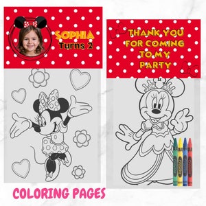 Mini Coloring Pages and Crayons, Birthday Party Favors, Princess Coloring, Birthday Coloring Book, Birthday Party, Coloring Kits, Princess