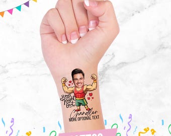 Custom Groom Face Bachelorette Party Tattoos: Bride & Team Bride