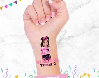 Minnie Tattoos, Minnie Mouse Tattoos, Minnie Banner, Minnie Birthday, Minnie Party, Mouse Party Supplies, Minnie Mouse Party Favors, Minnie