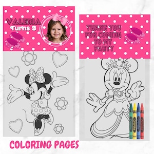 Mini Coloring Pages and Crayons, Birthday Party Favors, Princess Coloring, Birthday Coloring Book, Birthday Party, Coloring Kits, Princess