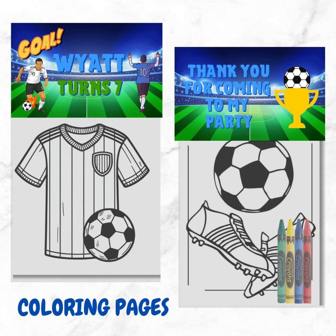 Soccer Birthday, Soccer Coloring, Sport Party Favor, Soccer Coloring ...