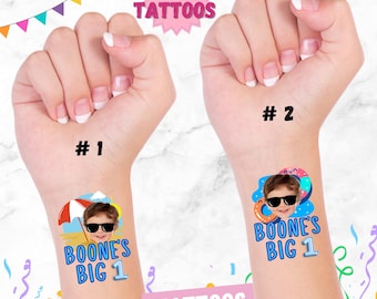 Custom Birthday Face Temporary Tattoos, Kids Party Favors