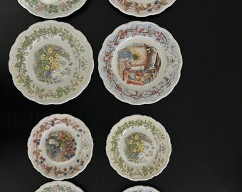 Royal Doulton Brambly Hedge plates 4 Seasons collection set of 8 large/smaller plate collection