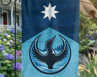 Minnesota Resistance Garden Flag, MN State Bird Loon Outdoor Decoration, Resistance Gifts, Minnesota Rebel Yard Flag