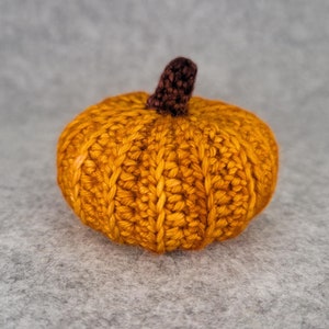 Mini Yellow-Orange Pumpkin Decoration, Halloween Pumpkin Decor, Hand-Crocheted Wool Pumpkin, Autumn and Fall Pumpkin Decor