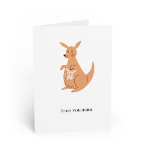 Carte de fête des mères, carte pour maman, carte de fête des mères de son fils, carte de fête des mères de sa fille, carte d'amour pour maman, carte pour maman, kangourou