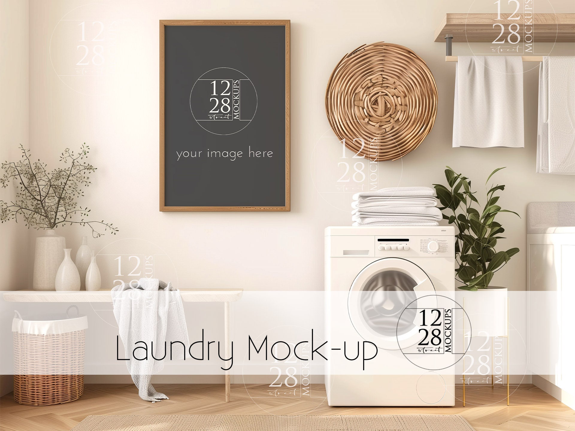 Laundry Room Mockup, Laundry room art mockup, Mockup for laundry room art, Mockup for wall art, wall art mockup, Smart Object mockup MU114