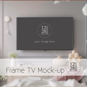 Frame TV Mockup, TV Frame Mockup, Bedroom TV Mockup, Modern Farmhouse tv mockup, psd png jpg, samsung frame mockup smart object, MU117