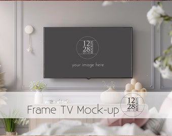 Makieta Ramki TV, Makieta Ramki TV, Makieta Telewizora Sypialni, Makieta Nowoczesnego Telewizora Farmhouse, psd png jpg, makieta ramki Samsunga inteligentny obiekt, MU117