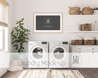 Laundry Room Mockup, Laundry room art mockup, Mockup for laundry room art, Mockup for wall art, wall art mockup, Smart Object mockup MU116