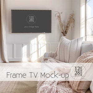 Frame TV Mockup, TV Frame Mockup, Living Room TV Mockup, Samsung Tv Mockup, tv mockup girly, mothers day tv mockup, frame tv mockup MU106