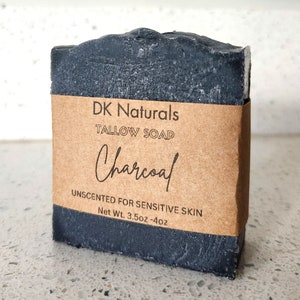 Unscented Charcoal Tallow Soap
