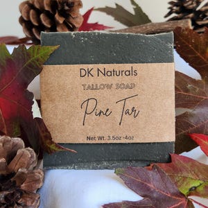Traditional Handmade Cold Processed Pine Tar Tallow bar soap