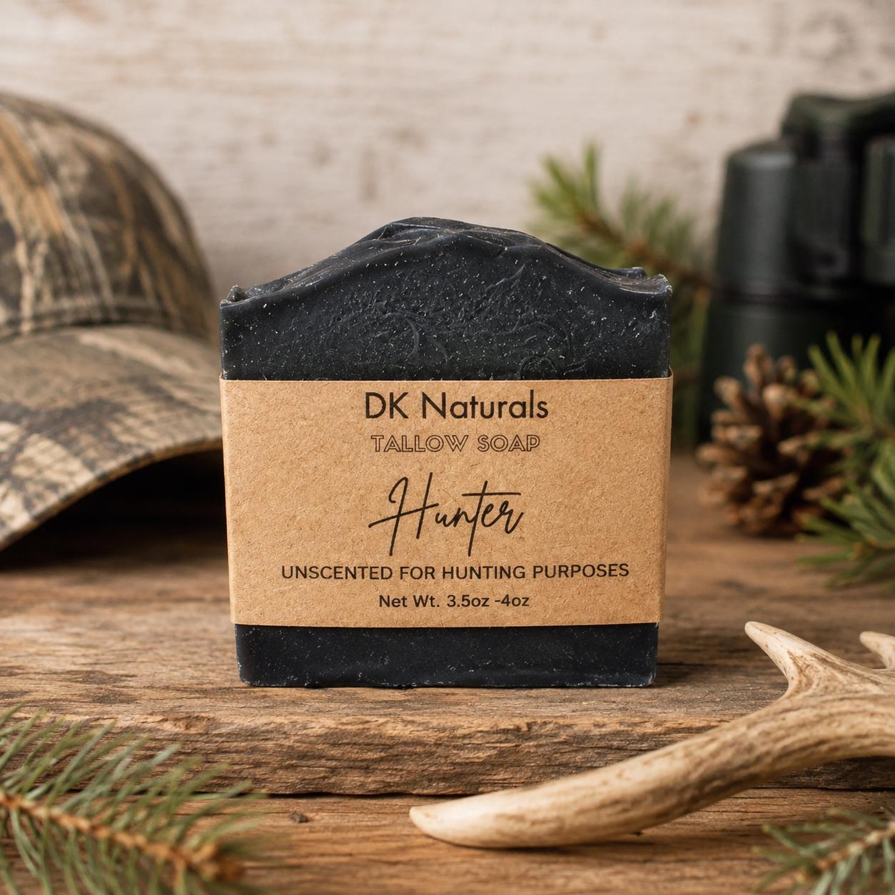 Hunter Tallow Soap Unscented Charcoal Bar for Outdoorsmen