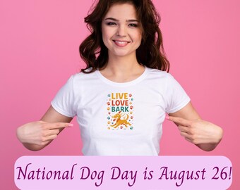 Live Love Bark PNG: Dog Lover T-Shirt Design (Digital Download)
