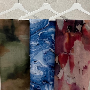 Watercolor Modal Hijab Scarf – Lightweight Printed Modal Wrap – Breathable Floral Shawl for Everyday Wear