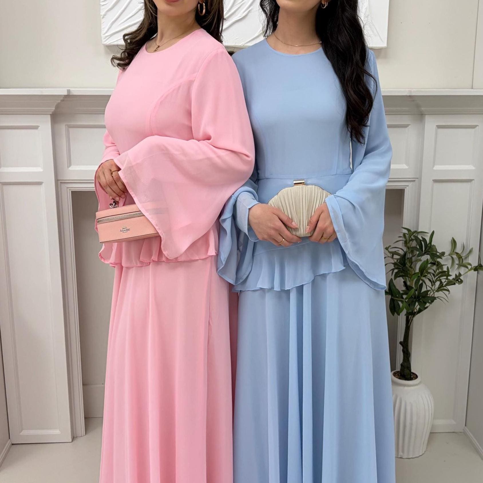 sachin and babi light blue dress Chelsea28 Floral Tiered Puff Sleeve Maxi Dress main image 0