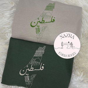 Pull brodé carte de la Palestine