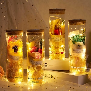 Personalizowane pudełko prezentowe Galaxy Rose, Forever LED Roses, różowe zakonserwowane róże, romantyczny prezent symulacyjny, prezent dla dziewczyny, prezent na dzień matki
