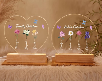 Customized Floral Butterfly Name Night Light,Custom Birth Flower Night Light,Grandma&#39;s Gift,Mothers Day Gift,Nana&#39;s Gift,Funny Gifts For Mum