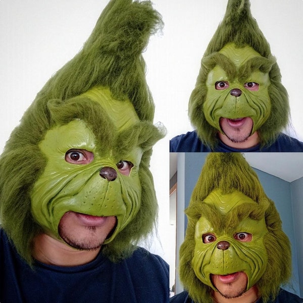 Grinch mask latex // GRINCH,COSTUME movie,cosplay,mask, halloween