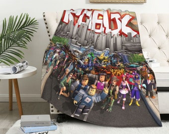 Custom Name Blanket Roblox Blanket Party Bedroom Decoration Warm Cozy All Season Blanket for Bedroom,Living Room,Sofa,Couch