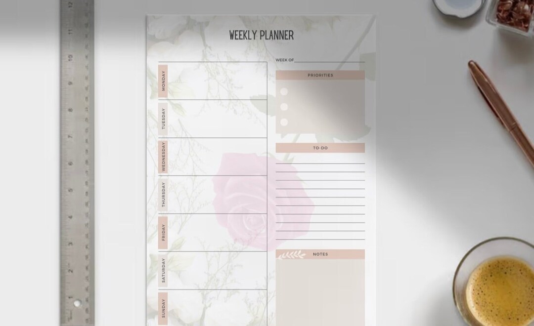 Weekly Planner Printable to Do List, Minimal Weekly Schedule, Weekly ...