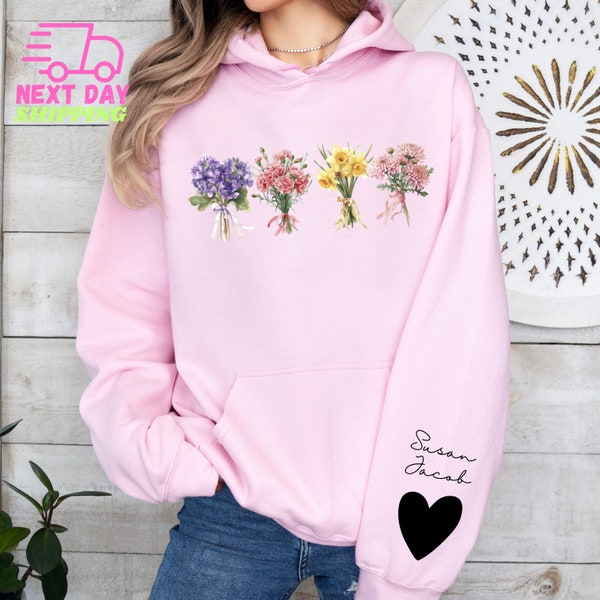 Custom Mama's Garden Shirt, Custom Flower Shirt, Est Mom Flowers Sweater, Mother Day Gift, Birth Month Flower Sweatshirt, Custom Mom Hoodie