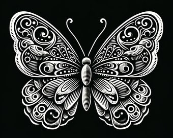 Butterfly Mandala for Laser Engraving PNG picture