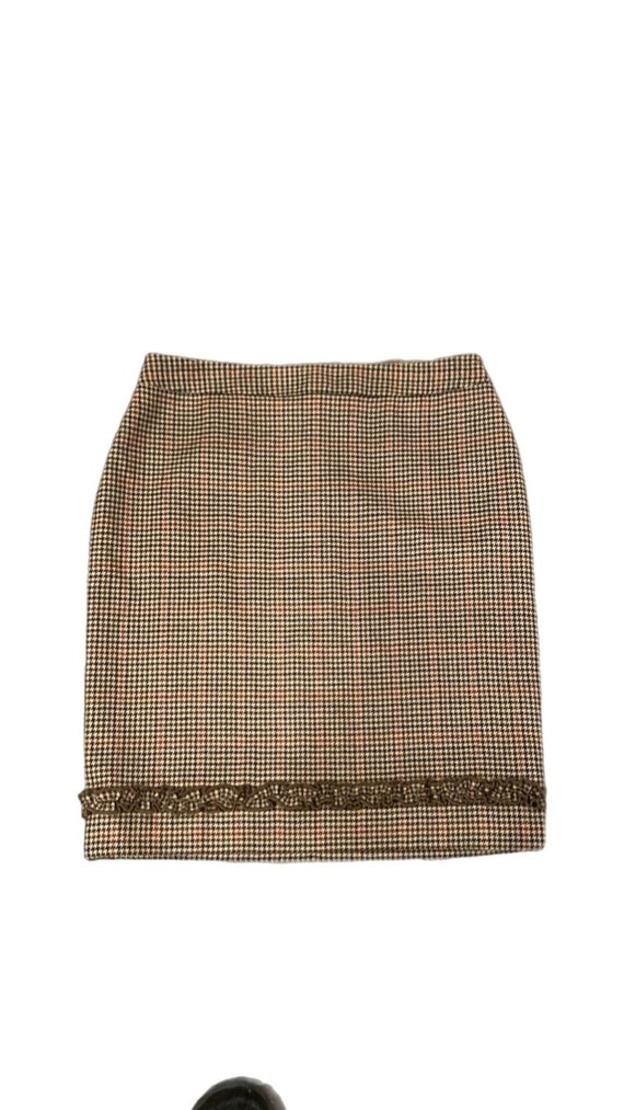 Vintage wool houndstooth skirt