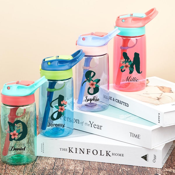 Personalized Name Cup Gift for Kids, Flower Girl Gift Custom Name Kids Tumbler, Monogrammed Drinking Bottle, Initial Kid Water Bottle Gift