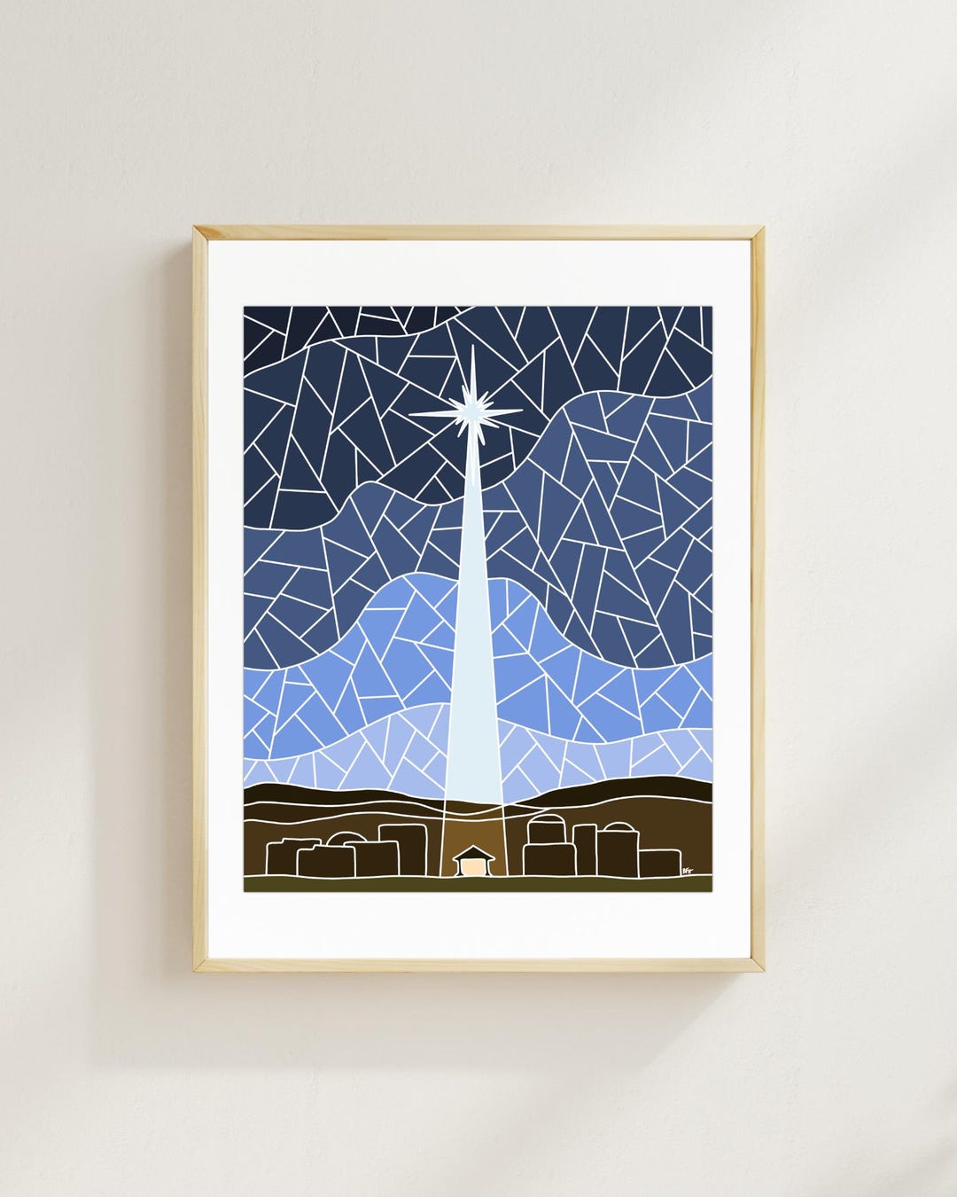 Nativity Star of Bethlehem Art Print: Modern Christmas Wall Decor ...